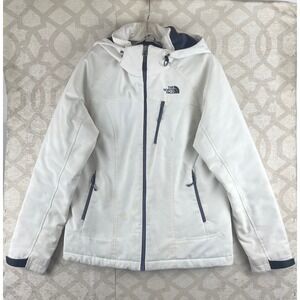The North Face Apex Bionic Womens Medium White Hooded Softshell Jacket Windproof